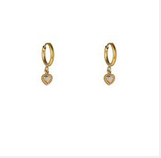 Go Dutch Label oorbellen Small Sparkle Heart Hoop goud