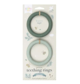 Little Lovely Company Siliconen bijtringen 2 pak | leaves sage