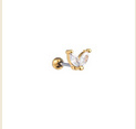 Go Dutch Label piercing goud met steentje - 14k diversen