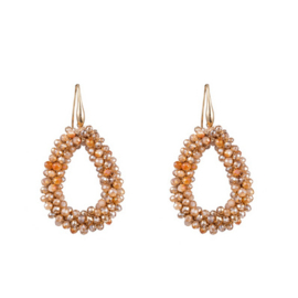 Go Dutch Label oorbellen | beads drop goud nude mix