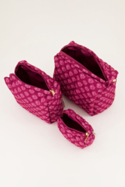My Jewellery donkerroze toilettas set met lichtroze bloemen