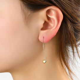 Go Dutch Label oorbellen Pull-trough Heart Earring - 14K