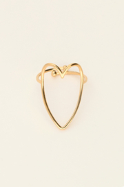 My jewellery verstelbare ring met open hart goud