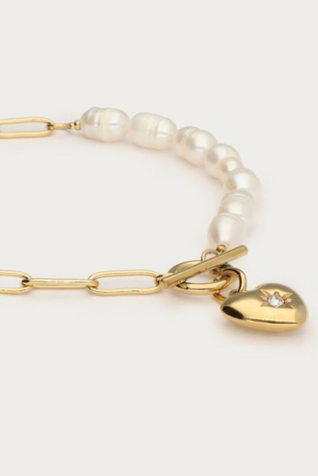 My Jewellery Armband met schakels & zoetwaterparel