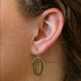 Camps & Camps oorbellen | goud plated dormeuses oval