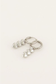My Jewellery oorbellen | drie hartjes zilver