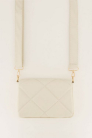 My jewellery tas | creme kleurige gewatteerde schoudertas