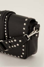 MY Jewellery tas | zwarte schoudertas met zilverkleurige studs
