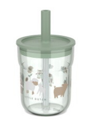 Mepal kinderglas Mio 250 ml met rietje Little Dutch Little Farm