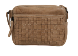 Bear Design schoudertasje 'Irem' gevlochten baltic beige