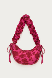 My Jewellery Roze jacquard crossbody tas met ruffles & strikjes