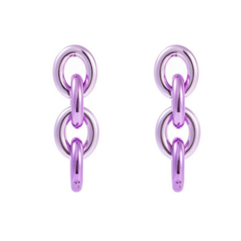 Go Dutch Label oorbellen | neon chain purple