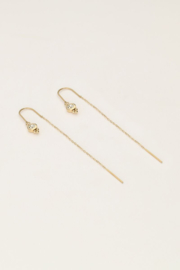 My jewellery Doortrek oorhangers met kristal goud
