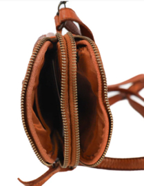 Bear Design gevlochten schoudertasje 'Saske' cognac