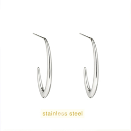 Go Dutch Label oorbellen Open Hollow Hoop zilver