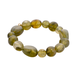 biba armband chunky kralen uni resin groen