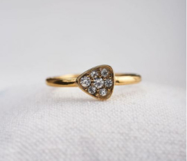 My Jewellery ring | ring driehoek strass goud.