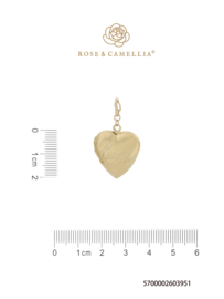 rose en camellia bedel hart met love medallion