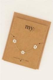 my jewellery armband | bloemen van parels goud