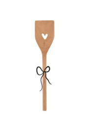 Zusss houten spatel hartje donkerbruin