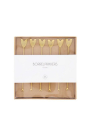 Zusss set van 6 borrelprikkers hartje | goud