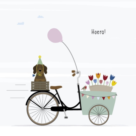 wenskaart Frits | bakfiets hoera