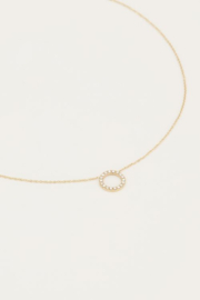 my jewellery ketting | Stras open rondje met steentjes goud