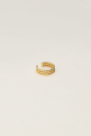 My Jewellery oorbellen | ear cuff drie ringetjes goud