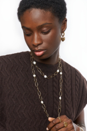 My JewelleryBold lange schakelketting met zoetwaterparels