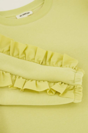My Jewellery woven ruffle sweater geel