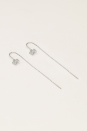 My jewellery Doortrek oorhangers met vlinder zilver