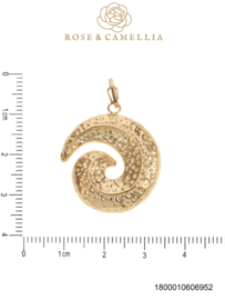rose en camellia bedel ronde schelp