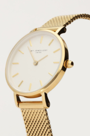 My Jewellery Rond horloge witte wijzerplaat goud