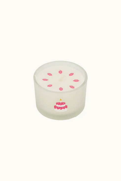 Zusss geurkaars glas taart wit/roze