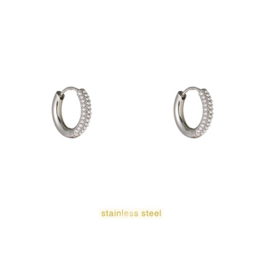 Go Dutch Label oorbellen Pearly Hoop zilver