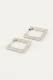 My Jewellery oorbellen | oorbellen vierkant groot zilver