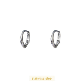 Go Dutch Label oorbellen Hammered Hoop zilver
