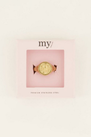 My Jewellery ring | zegelring met munt goud