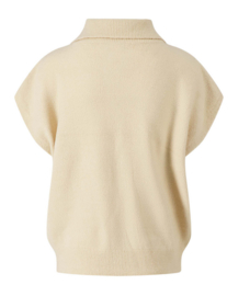 zusss mouwloos vestje met rits beige