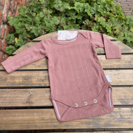 Petite Jenni lange mouw romper clay pink