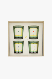 Zusss set van 4 glaskaarsjes hartje wit