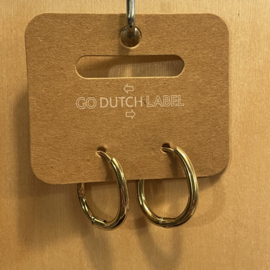 Go Dutch Label oorbellen | ring ovaal goud