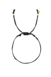 Zusss mooimakers miyuki armbandje streepje port/goud/zwart