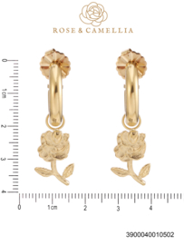 rose en camellia oorbellen hoops met roosjes