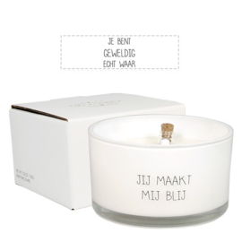 My Flame Flessenpost kaars Jij maakt mij blij Fresh Cotton