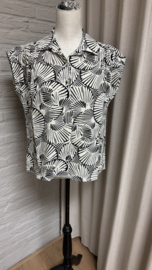 zusss top met grafische print of white/zwart