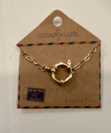 Go Dutch Label armband | groot slot goud.
