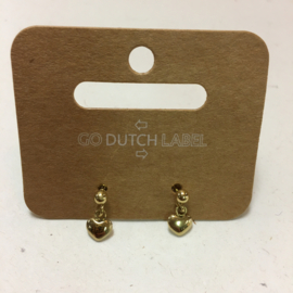 Go Dutch Label oorbellen | hangers hartje goud.