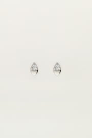 My jewellery oorbellen studs hart strass zilver
