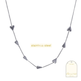 Go Dutch Label ketting Lots of Hearts Necklace zilver